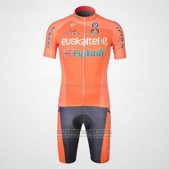 2011 Fahrradbekleidung Euskalte Orange Trikot Kurzarm und Tragerhose